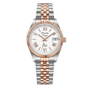 Alexandre Christie AC 5014 Silver Rosegold White Lady New LDBTRSL2